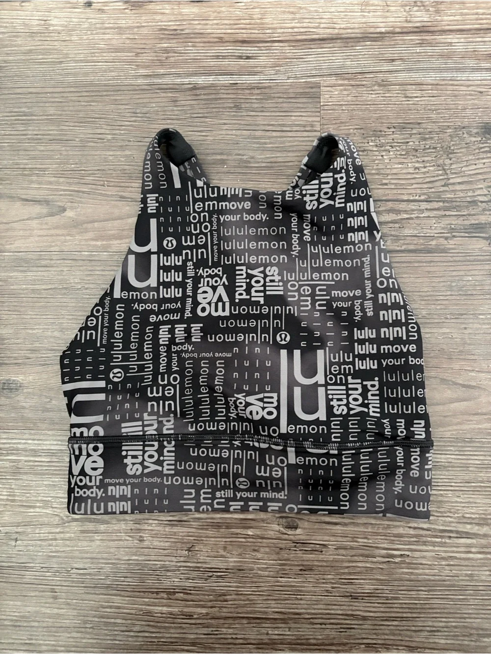 LULULEMON ENGERY HIGH-NECK LONGLINE BRA MEDIUM SUPPORT OMBRE BLACK WOMEN’S 4